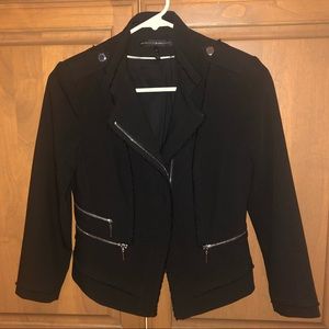 WHBM Zippered Black Blazer